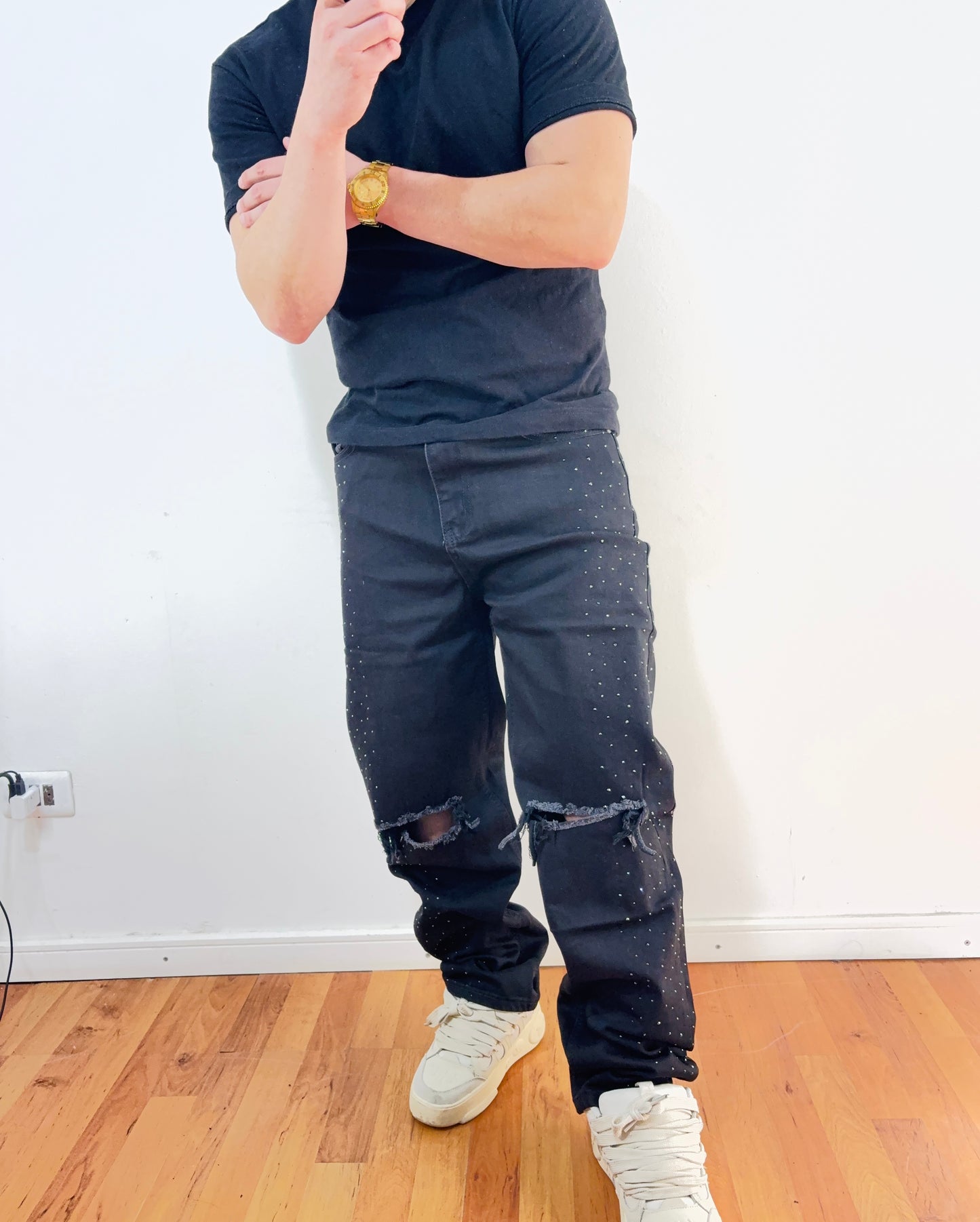 Jeans Black Diamond Destroyed (elasticado)