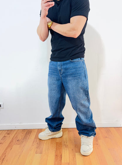 Jeans Mom blue night (elasticado)