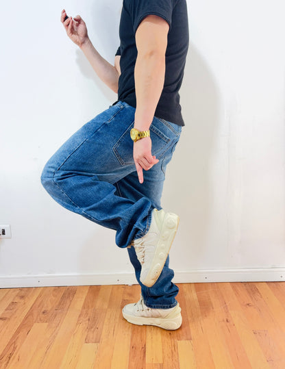 Jeans Mom blue night (elasticado)