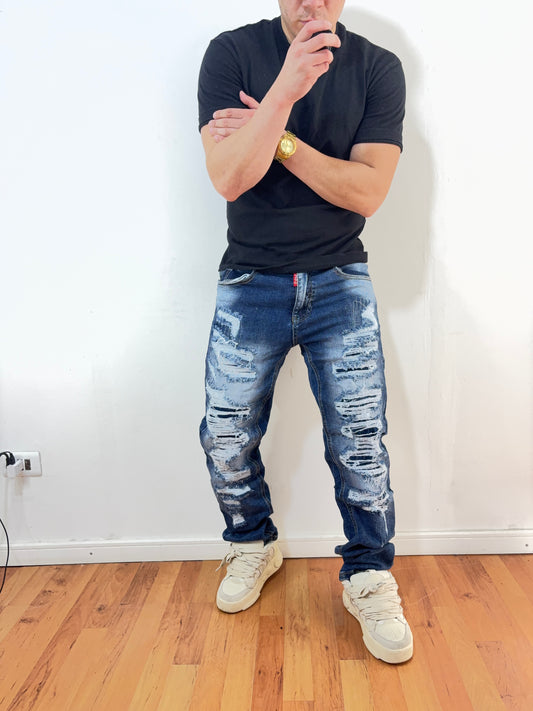 Jeans Blue destroyed (elasticado)