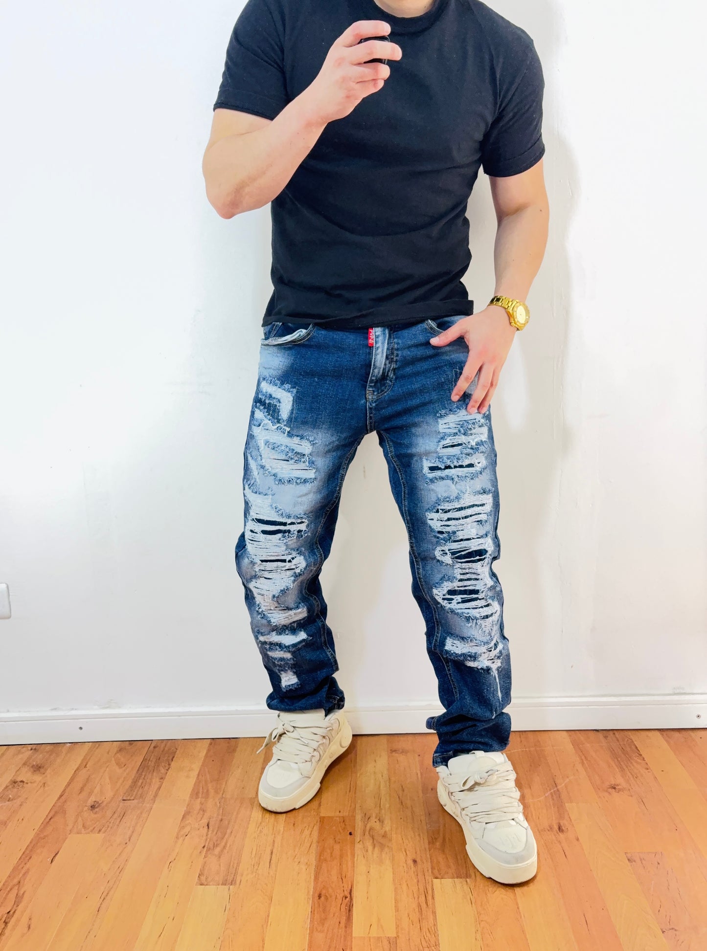 Jeans Blue destroyed (elasticado)