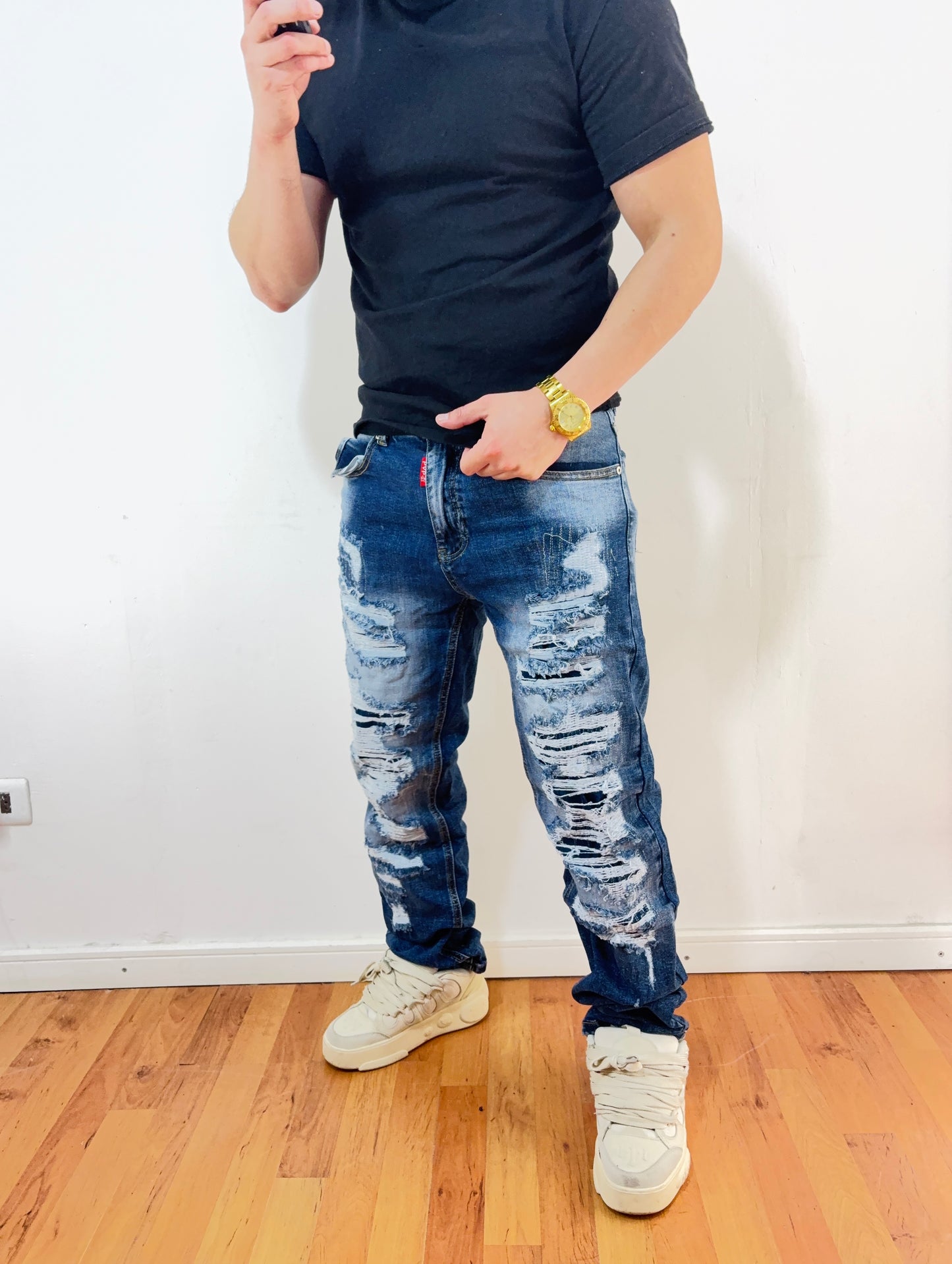 Jeans Blue destroyed (elasticado)