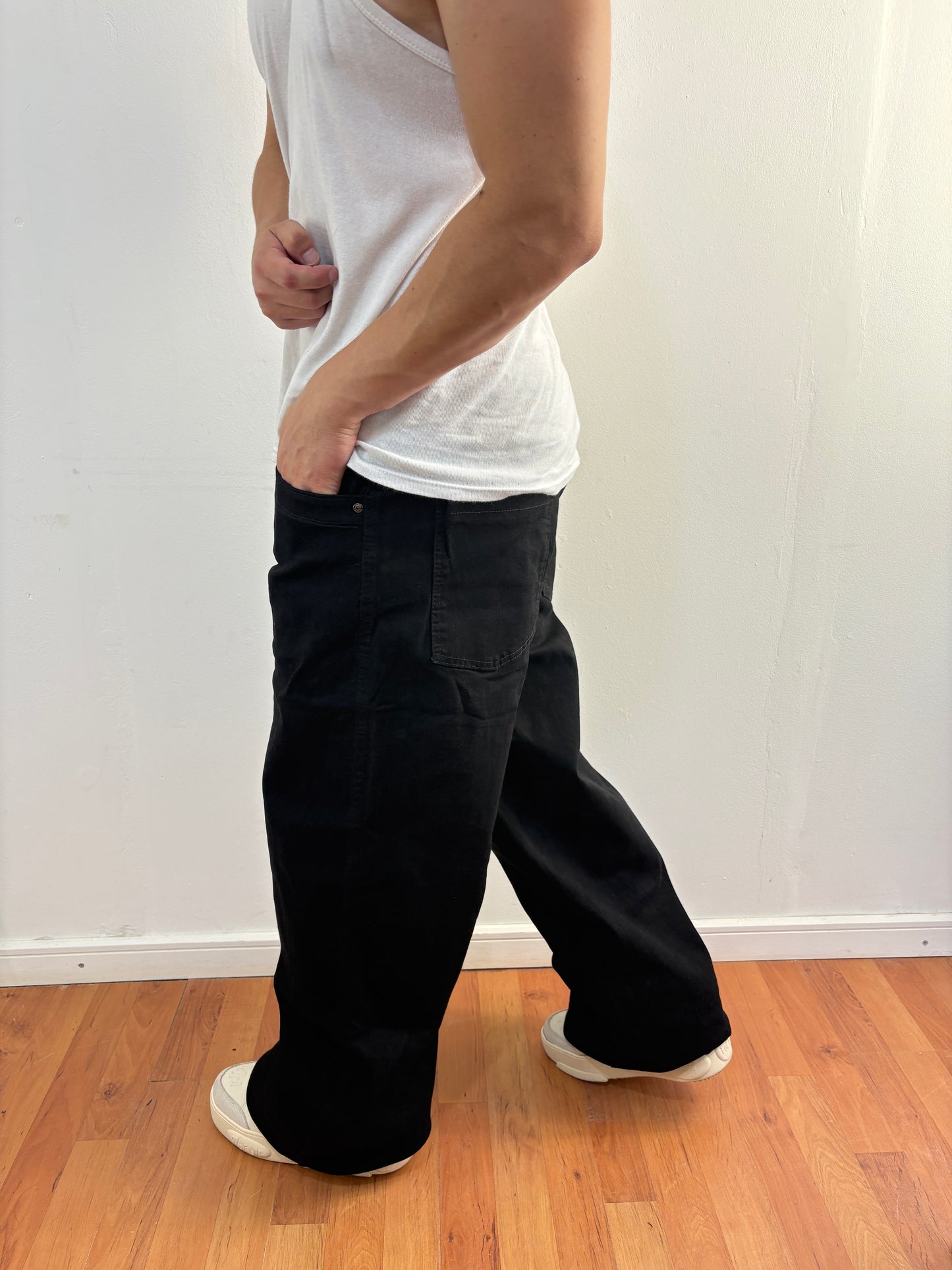 aaPantalon Liso black (Baggy Fit elasticado)