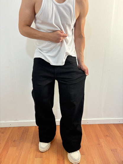 aaPantalon Liso black (Baggy Fit elasticado)