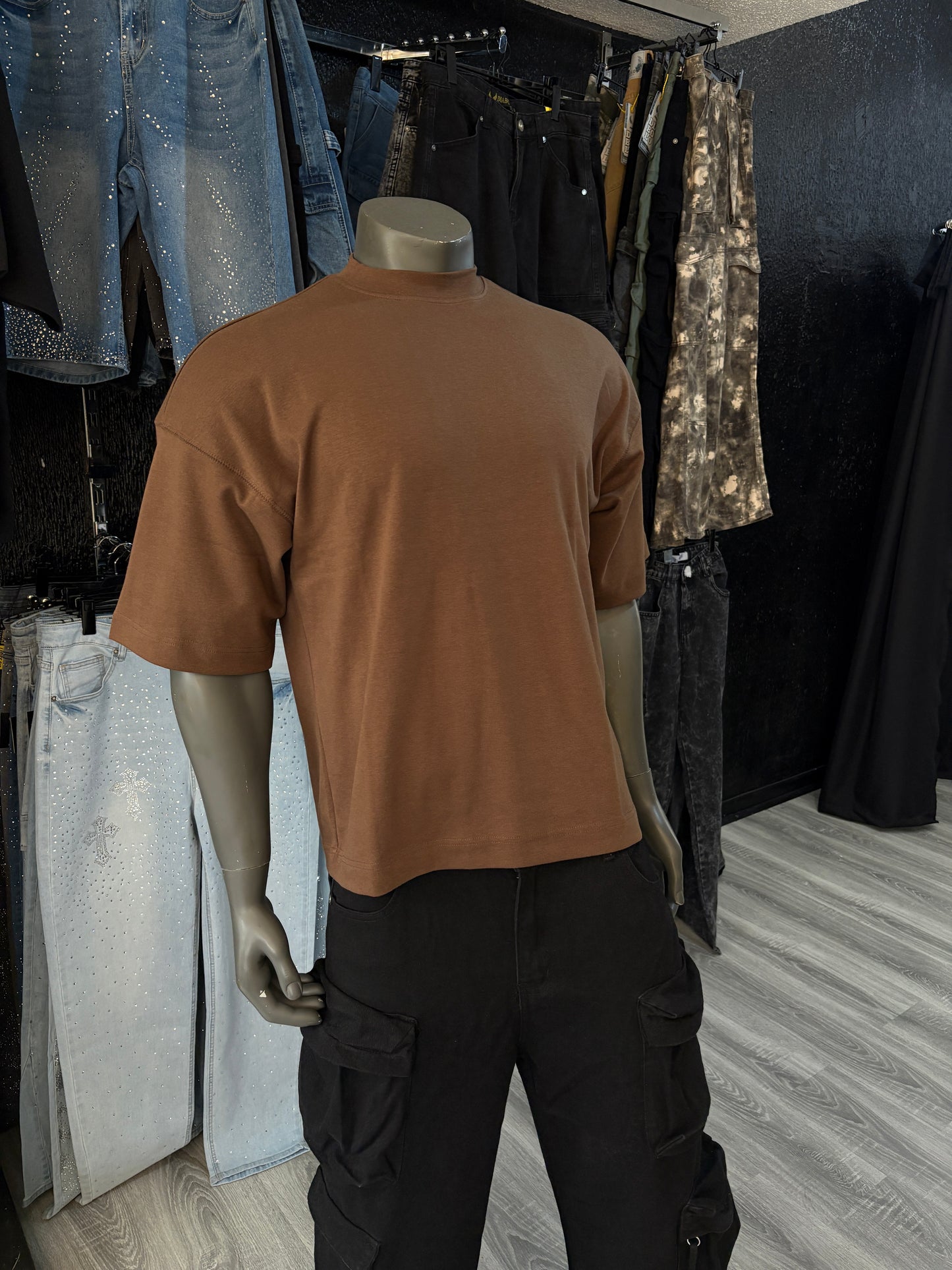polera Cafe Oversize Alto Gramaje (280 Gr)
