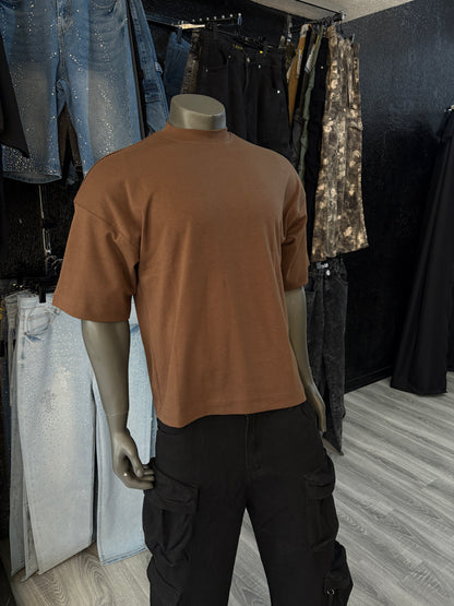 polera Cafe Oversize Alto Gramaje (280 Gr)