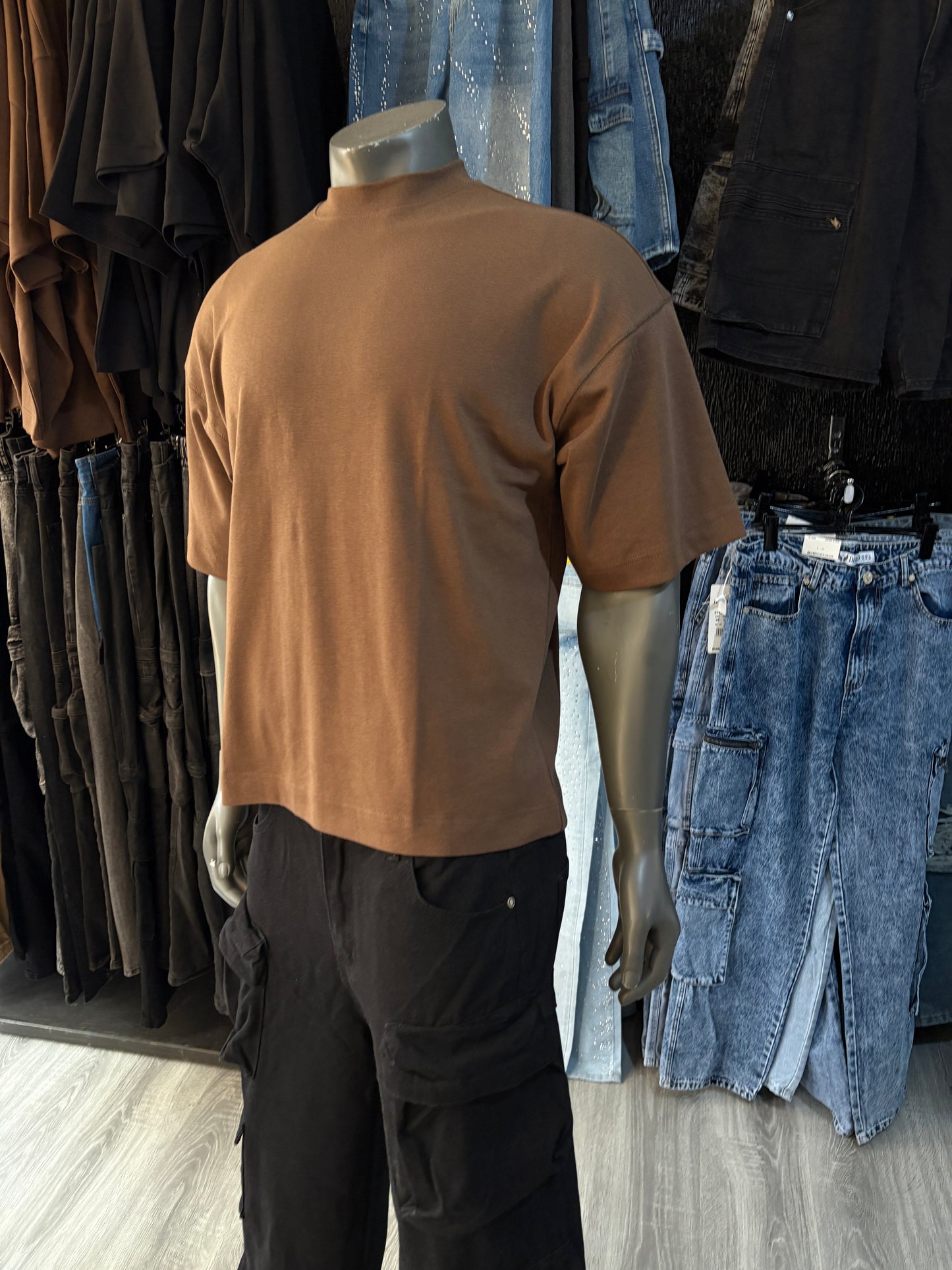 polera Cafe Oversize Alto Gramaje (280 Gr)