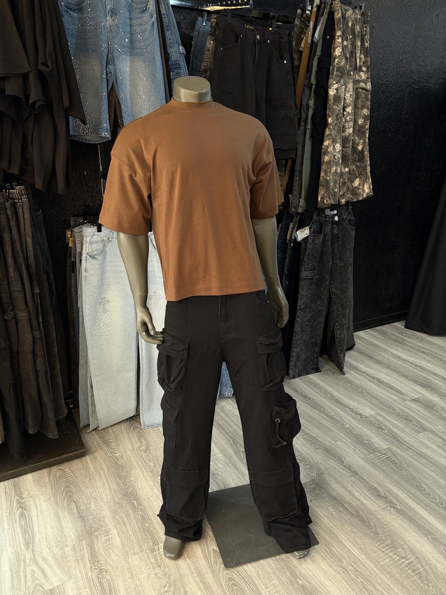 polera Cafe Oversize Alto Gramaje (280 Gr)