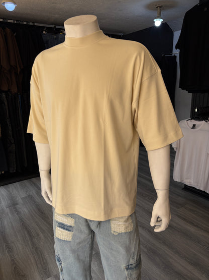 polera Beige Oversize Alto Gramaje (280 Gr)