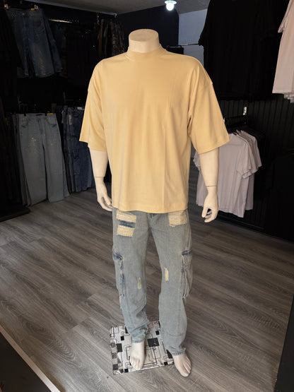 polera Beige Oversize Alto Gramaje (280 Gr)