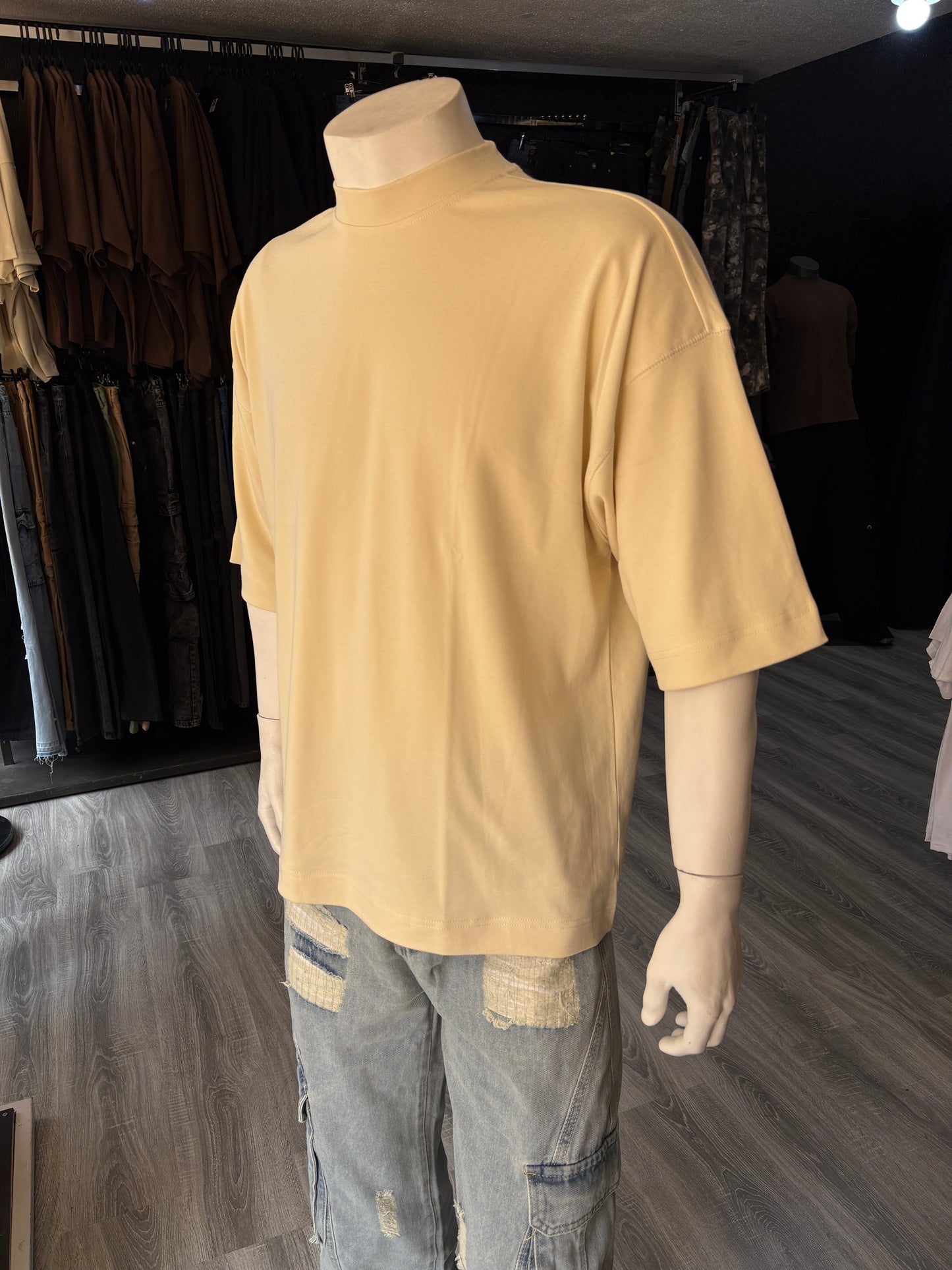 polera Beige Oversize Alto Gramaje (280 Gr)