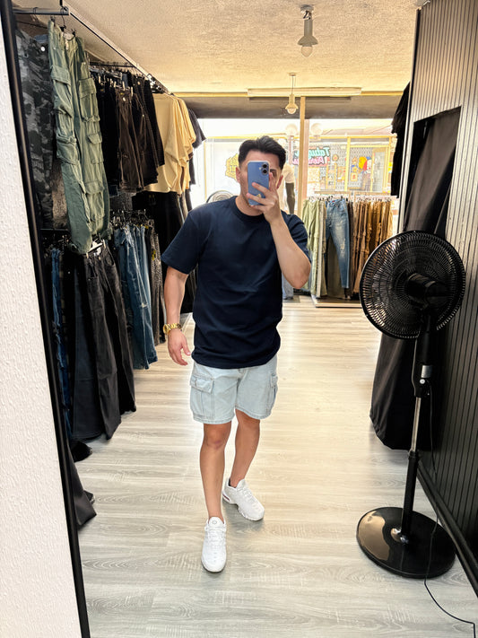 Polera Azul Marino Loose Fit | 100% Algodón 280gr