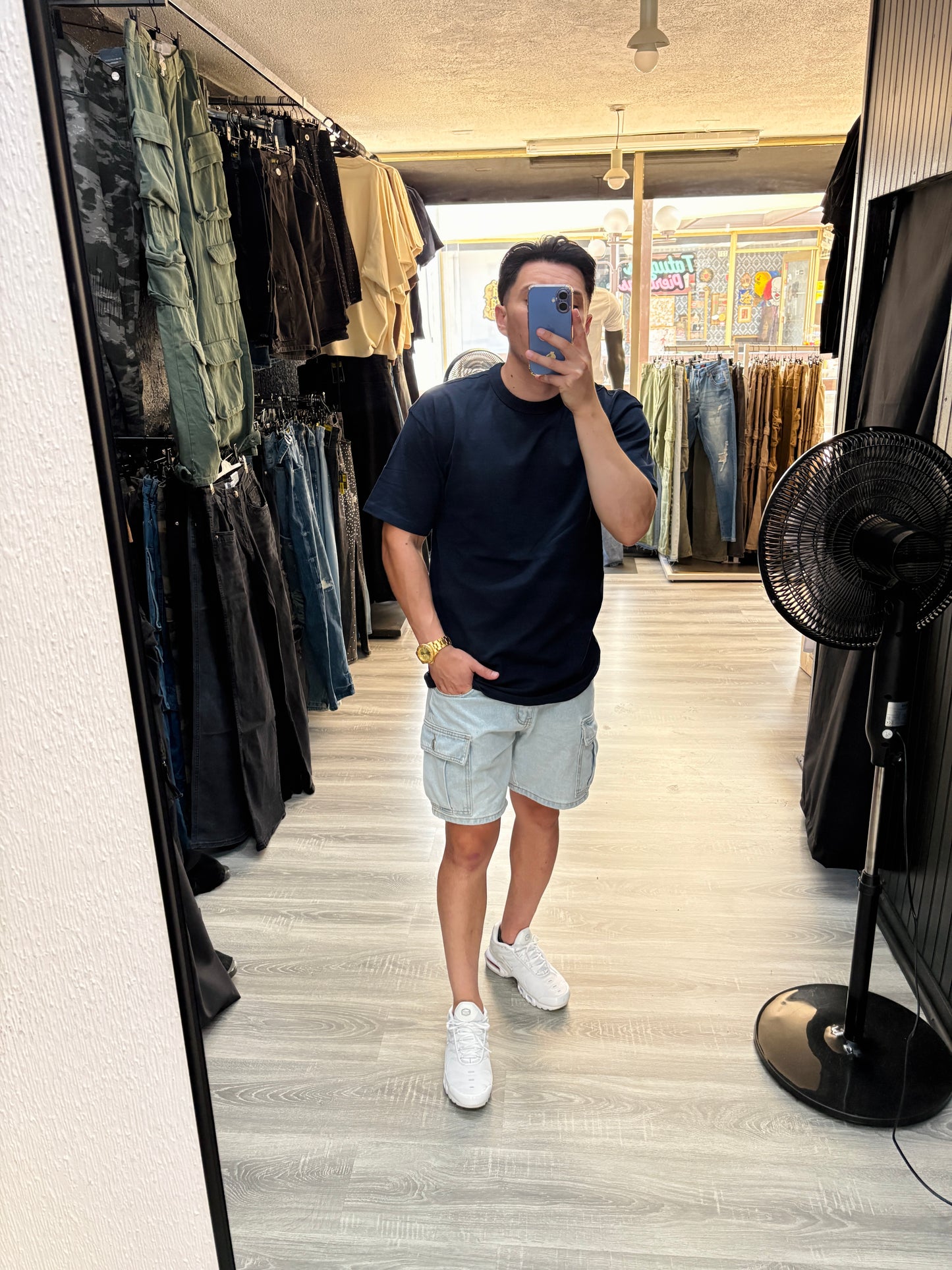 Polera Azul Marino Loose Fit | 100% Algodón 280gr