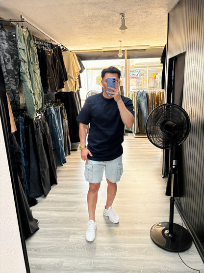 Polera Azul Marino Loose Fit | 100% Algodón 280gr