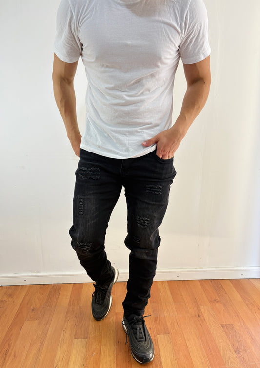 aaJeans Skinny Black Destroyed (elasticado)