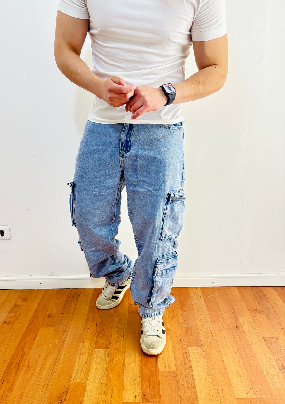 Jeans Multicargo Cielo