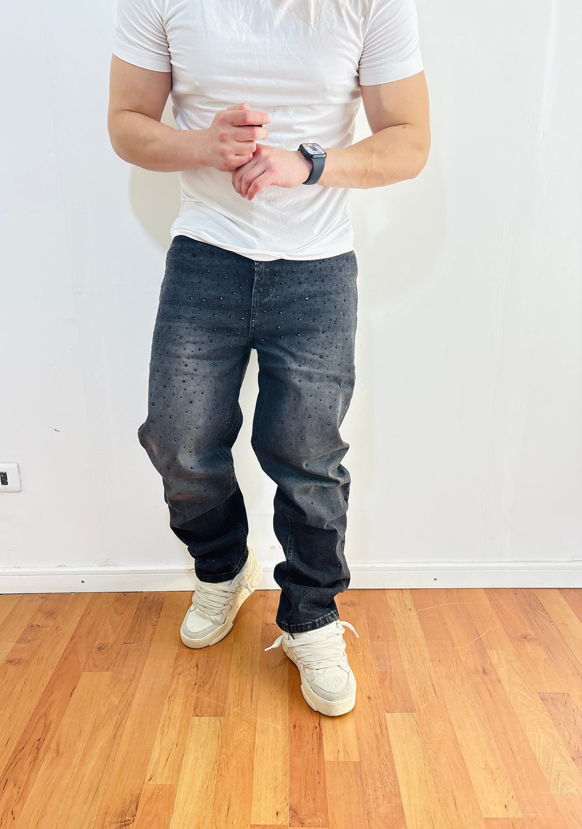 Jeans Pedreria All black