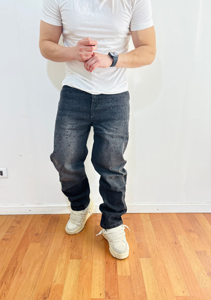 Jeans Pedreria All black
