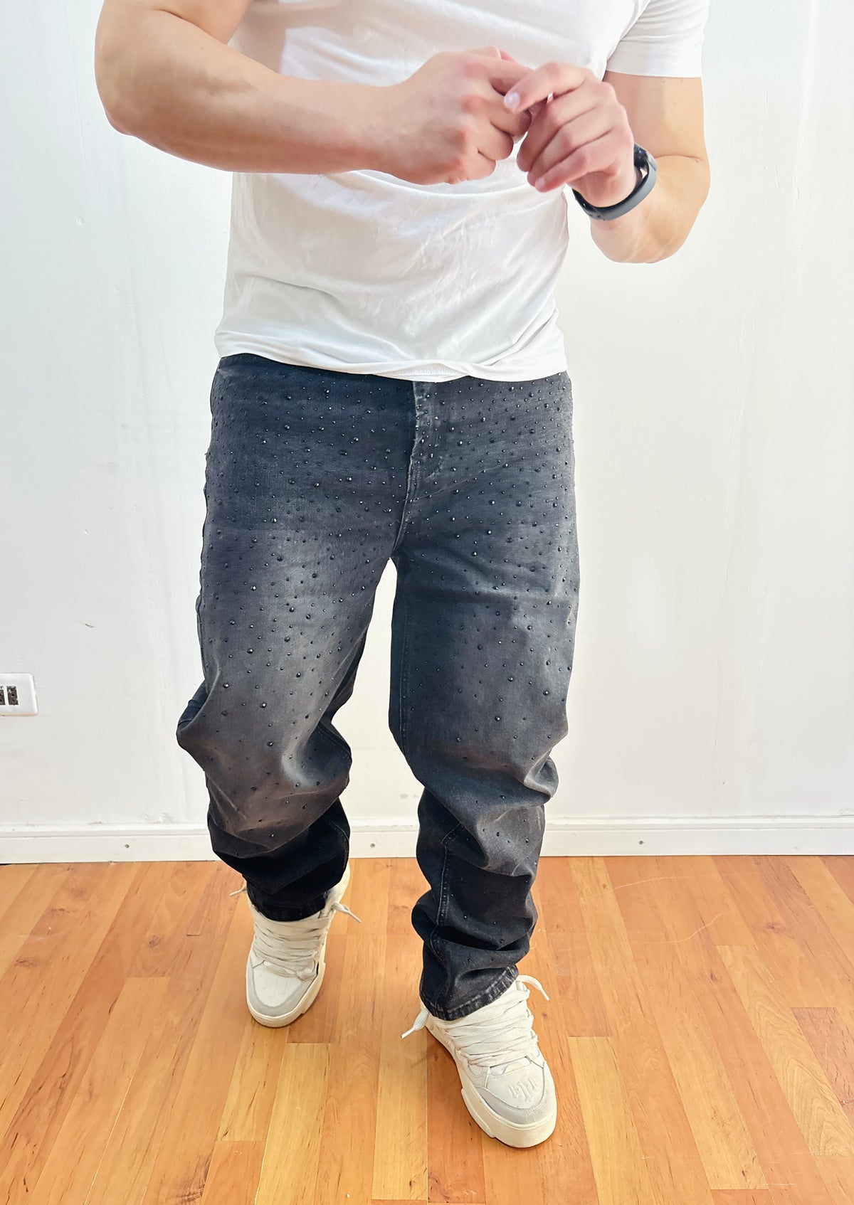 Jeans Pedreria All black