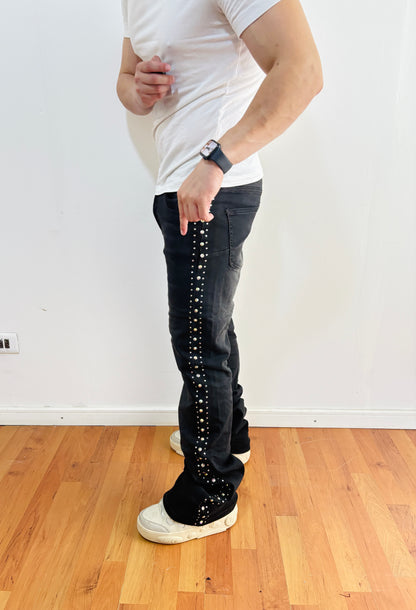 Jeans Flare Pedreria Black