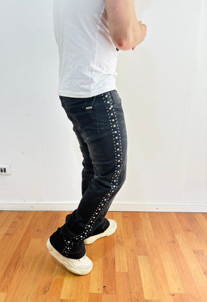 Jeans Flare Pedreria Black