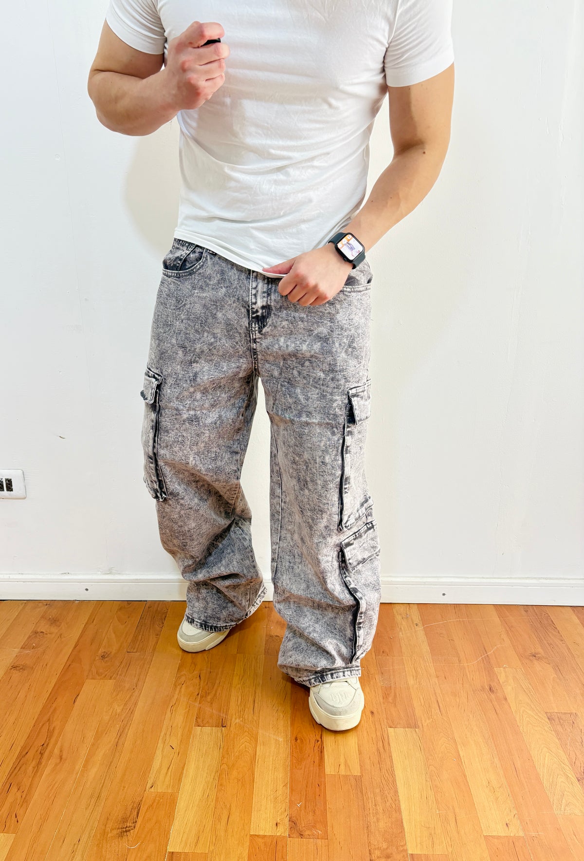 Jeans Cargo Niebla
