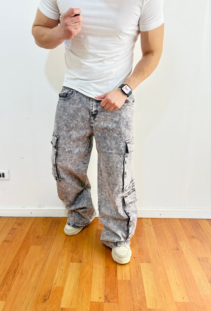 Jeans Cargo Niebla