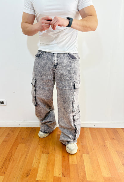 Jeans Cargo Niebla