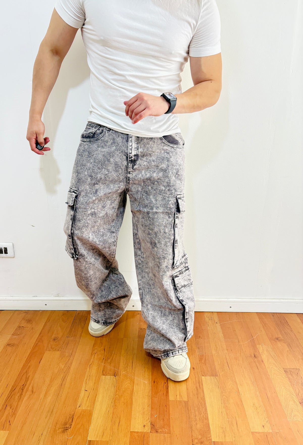 Jeans Cargo Niebla