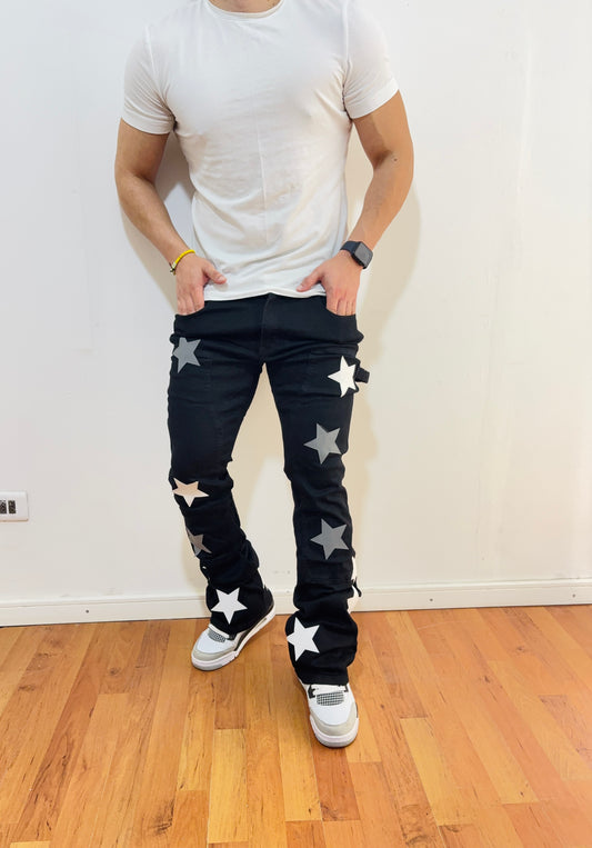 Jeans Flare black Star (elasticado)